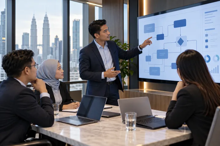 Malaysian consultants presenting a bespoke digital workflow