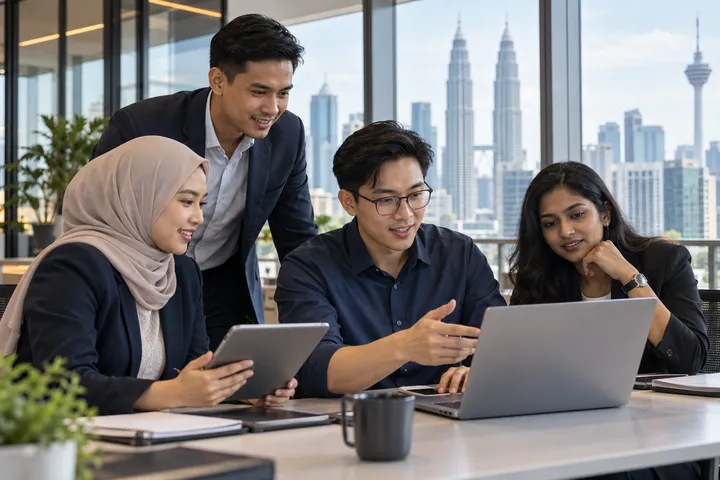 Malaysian technology team collaborating on digital products