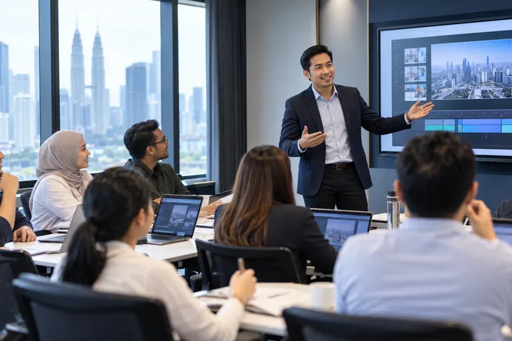 Malaysian professionals participating in technology training